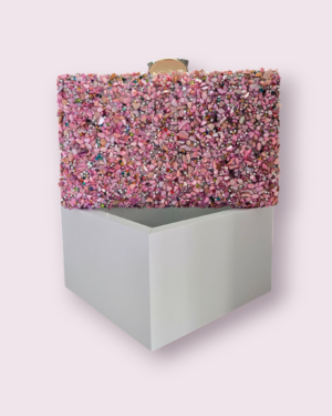 CLUTCH CRISTALES ROSAS