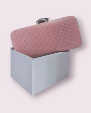 CLUTCH ROSA BRILLO PLATA