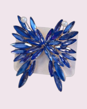 PENDIENTE CRISTAL ABANICO AZUL