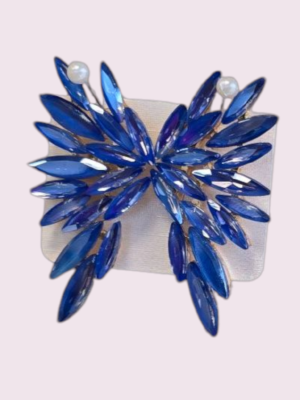 PENDIENTE CRISTAL ABANICO AZUL