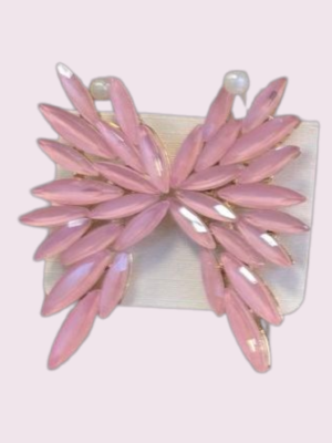 PENDIENTE CRISTAL ABANICO ROSA