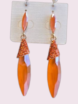 PENDIENTE LAGRIMA NARANJA