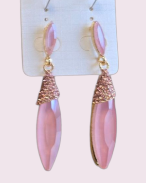 PENDIENTE LAGRIMA ROSA