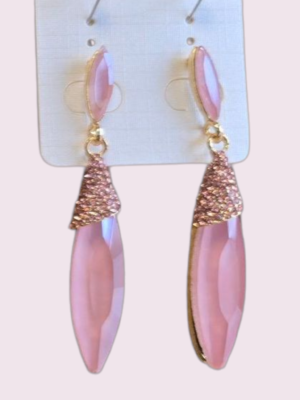 PENDIENTE LAGRIMA ROSA