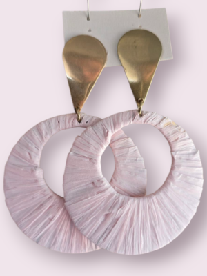 PENDIENTE PAPEL ROSA BEBE